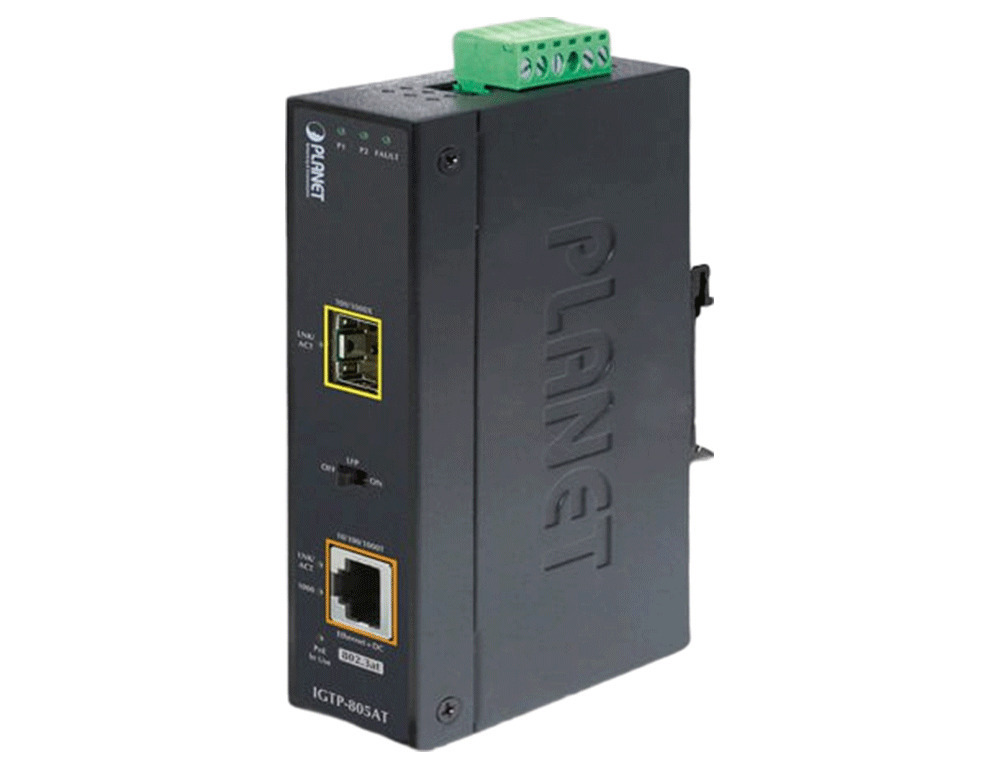 Planet IGTP-815AT Media Converter 100/1000BASE-X Σε 10/100/1000BASE-T 802.3at PoE+ 4711605284288