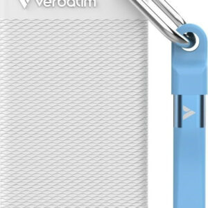 46111_1 Verbatim Pocket USB 3.2 Εξωτερικός SSD 1TB M.2 White / Light Blue 0023942323204